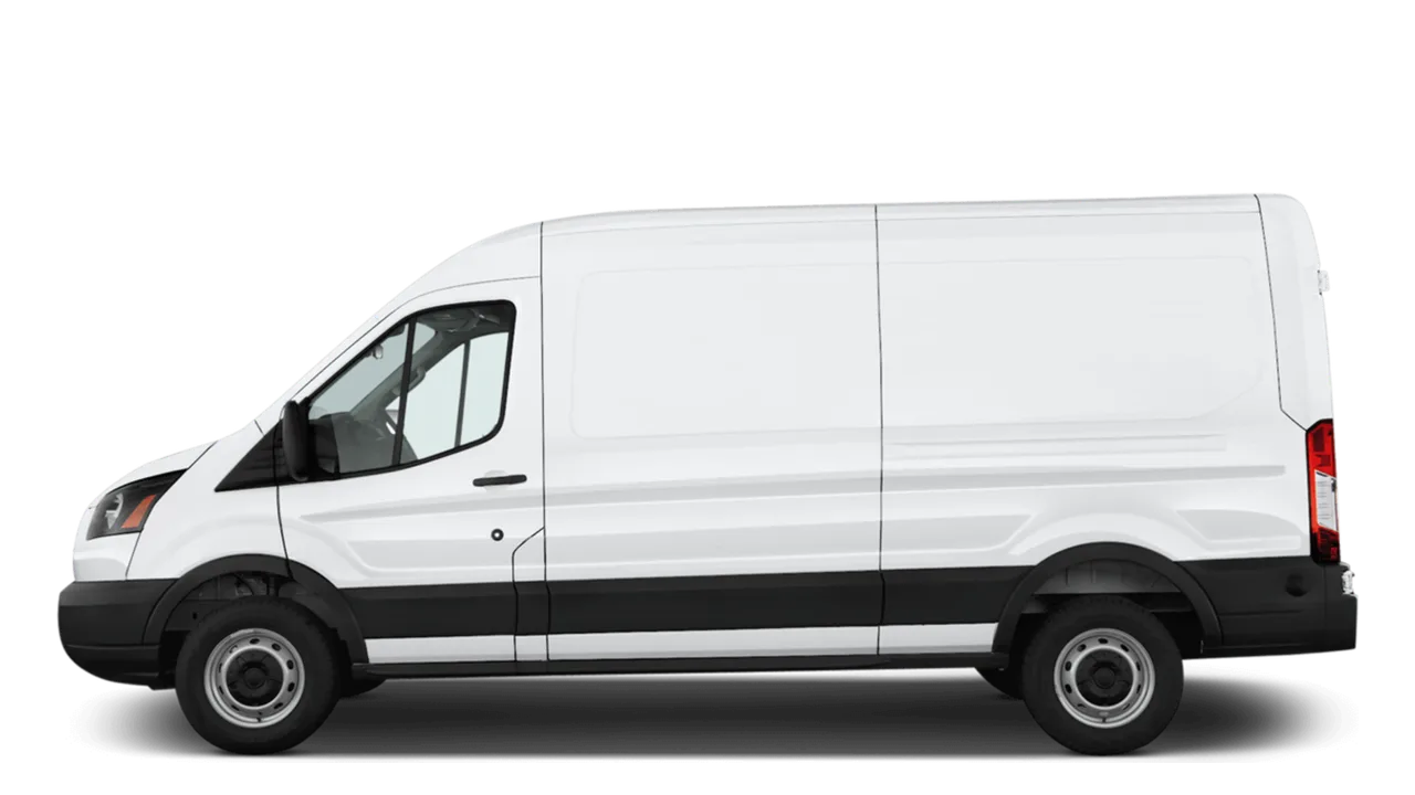White Ford cargo van